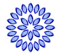 sourcing map 100Pcs Horse Eye Shape Rhinestones, 6 x 12 mm Point Back Rhinestone Beads for Jewelry Making Crafts Costume Crystal Embellishments, Dark Blue