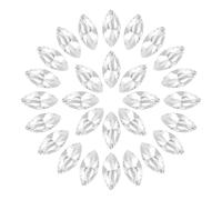 sourcing map 100Pcs Horse Eye Shape Rhinestones, 7 x 15 mm Point Back Rhinestone Beads for Jewelry Making Crafts Costume Crystal Embellishments, White