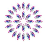 sourcing map 100Pcs Horse Eye Shape Rhinestones, 7 x 15 mm Point Back Rhinestone Beads for Jewelry Making Crafts Costume Crystal Embellishments, Multicolor