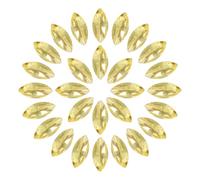 sourcing map 100Pcs Horse Eye Shape Rhinestones, 7 x 15 mm Point Back Rhinestone Beads for Jewelry Making Crafts Costume Crystal Embellishments, Gold