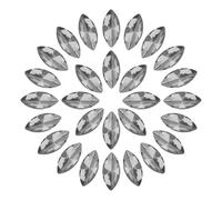 sourcing map 100Pcs Horse Eye Shape Rhinestones, 7 x 15 mm Point Back Rhinestone Beads for Jewelry Making Crafts Costume Crystal Embellishments, Gray