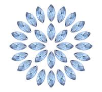 sourcing map 100Pcs Horse Eye Shape Rhinestones, 7 x 15 mm Point Back Rhinestone Beads for Jewelry Making Crafts Costume Crystal Embellishments, Light Blue