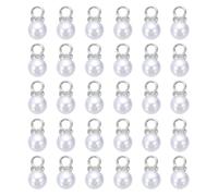 sourcing map 100Pcs Imitation Pearl Pendant 10mm Faux Pearl Beads with Rhinestone for Dangle Jewelry Making Earrings Necklace Bracelets Crafts, White