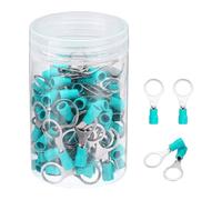 sourcing map 100Pcs Insulated Ring Terminal RV2-10 Battery Lugs 16-14AWG Electrical Crimp Terminals Eyelet Wire Connectors for Industrial, Electrical Wiring, Green
