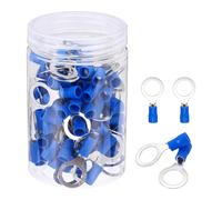 sourcing map 100Pcs Insulated Ring Terminal RV5.5-12 Battery Lugs 12-10AWG Electrical Crimp Terminals Eyelet Wire Connectors for Industrial, Electrical Wiring, Blue