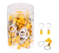 sourcing map 100Pcs Insulated Ring Terminal RV5.5-12 Battery Lugs 12-10AWG Electrical Crimp Terminals Eyelet Wire Connectors for Industrial, Electrical Wiring, Yellow