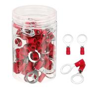 sourcing map 100Pcs Insulated Ring Terminal RV5.5-12 Battery Lugs 12-10AWG Electrical Crimp Terminals Eyelet Wire Connectors for Industrial, Electrical Wiring, Red
