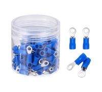 sourcing map 100Pcs Insulated Ring Terminal RVS2-3.5 Battery Lugs 16-14AWG Electrical Crimp Terminals Eyelet Wire Connectors for Industrial, Electrical Wiring, Blue
