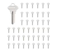 sourcing map 100pcs Key Blanks SC1 Brass Key Blanks Uncut Copper Structures for House Door Lock Replacement, Silver