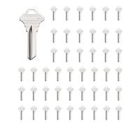 sourcing map 100pcs Key Blanks SC4 Brass Key Blanks Uncut Copper Structures for House Door Lock Replacement, Silver