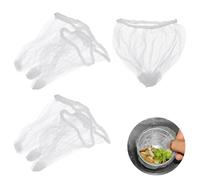sourcing map 100Pcs Kitchen Sink Strainer Mesh Bags, 3.1" Polyester Disposable Anti-Clogging Strainer Filter Bags for Collecting Kitchen Food Waste Leftover Garbage, White