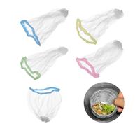 sourcing map 100Pcs Kitchen Sink Strainer Mesh Bags, 3.5" Polyester Disposable Anti-Clogging Strainer Filter Bags for Collecting Kitchen Food Waste Leftover Garbage, 4 Colors