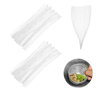 sourcing map 100Pcs Kitchen Sink Strainer Mesh Bags, 7.9" Polyethylene Disposable Anti-Clogging Strainer Filter Bags for Collecting Kitchen Food Waste Leftover Garbage, White