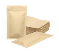sourcing map 100pcs Kraft Paper Sealable Bags Foil Resealable Seal Pouches Packaging Zipper Bags for Food Storage Sample Package, Yellow, 4.3x7.3 Inch