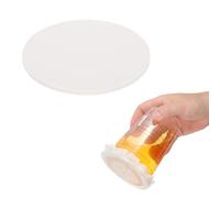 sourcing map 100Pcs Leak-Proof Cup Cap Lid Liners, 11cm Round Sealing Paper Pads Disposable Paper Cup Cover Drink Protective Cap Sealing Spill Films for Drink Milk Tea Coffee Beverage, White