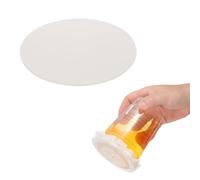 sourcing map 100Pcs Leak-Proof Cup Cap Lid Liners, 18cm Round Sealing Paper Pads Disposable Paper Cup Cover Drink Protective Cap Sealing Spill Films for Drink Milk Tea Coffee Beverage, White