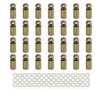 sourcing map 100Pcs Leather Cord End Caps, 2.5mm ID Tassel Barrel End Caps with Jump Rings for Jewelry Making Findings DIY Bracelet Necklace, Bronze Tone