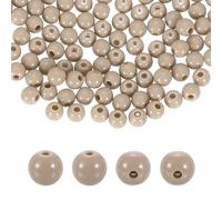 sourcing map 100pcs Light Beige Acrylic Round Beads 6mm Dia 1.9mm Hole Plastic Resin Smooth Balls Loose Bead for Jewelry Making Bracelets Necklace Earrings DIY