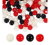 sourcing map 100pcs Light Brown Acrylic Round Beads 6mm Dia 1.9mm Hole Plastic Resin Smooth Balls Loose Bead for Jewelry Making Bracelets Necklace Earrings DIY