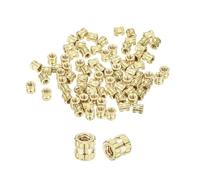 sourcing map 100Pcs M1.4-0.3x2.3x2.3mm Knurled Insert Nut, Brass I Double-Pass Embedment Nuts 3D Printing Brass Nuts for 3D Printing Parts Laptop Automotive Plastic Shell