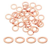 sourcing map 100Pcs M12 Flat Washer Copper Washer Sealing Rings, 12mm ID 18mm OD 1.5mm Thickness Copper Crush Washers Metric Sealing Gasket for Plumbing Machinery Automotive