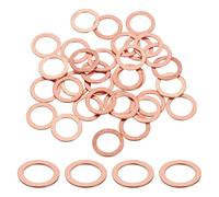 sourcing map 100Pcs M14 Flat Washer Copper Washer Sealing Rings, 14mm ID 20mm OD 1mm Thickness Copper Crush Washers Metric Sealing Gasket for Plumbing Machinery Automotive