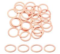 sourcing map 100Pcs M20 Flat Washer Copper Washer Sealing Rings, 20mm ID 26mm OD 1.5mm Thickness Copper Crush Washers Metric Sealing Gasket for Plumbing Machinery Automotive