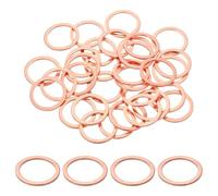 sourcing map 100Pcs M22 Flat Washer Copper Washer Sealing Rings, 22mm ID 28mm OD 1.5mm Thickness Copper Crush Washers Metric Sealing Gasket for Plumbing Machinery Automotive