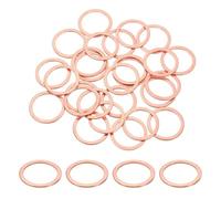 sourcing map 100Pcs M24 Flat Washer Copper Washer Sealing Rings, 24mm ID 30mm OD 1.5mm Thickness Copper Crush Washers Metric Sealing Gasket for Plumbing Machinery Automotive