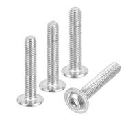 sourcing map 100Pcs M3-0.5x15mm Flanged Button Head Socket Cap Screws, 304 Stainless Steel Socket Drive Fasteners Bolts, Fully Thread Machine Screws, Silver
