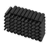 sourcing map 100pcs M3 18+6mm Male Thread Nylon Hex Standoff Spacer Screws PCB Pillar Black