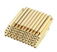 sourcing map 100pcs M3 35+6mm Female Male Thread Brass Hex Standoff Spacer Screws PCB Pillar