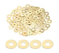 sourcing map 100Pcs M3 Brass Flat Washer, 8mm OD x 3mm ID x 0.5mm Thickness Metal Sealing Washers, Metric Sealing Ring Gasket for Screws Bolts Nuts
