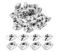 sourcing map 100Pcs M3 T Nut Sliding T Slot Nut Fastener Carbon Steel Nickel Plated Half Round Roll in Sliding Aluminum Profile Accessories 2020 Series