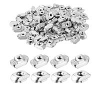 sourcing map 100Pcs M3 T Nuts Sliding T Slot Nuts Fastener Carbon Steel Nickel Plated Half Round Roll in Sliding Aluminum Profile Accessories 3030 Series