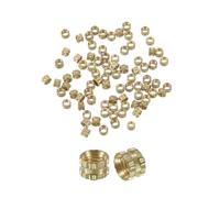 sourcing map 100Pcs M3x3x4.2mm Knurled Insert Nut, Brass I-Shaped Double-Pass Embedment Nut 3D Printing Brass Nuts for 3D Printing Parts Laptop Automotive Plastic Shell