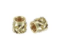 sourcing map 100Pcs M3x4x4.5mm Knurled Insert Nut, Brass Knurled Threaded Embedment Nuts 3D Printing Brass Nuts for 3D Printing Parts Laptop Automotive Plastic Shell