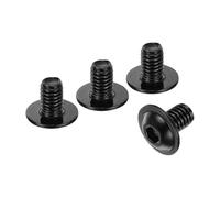 sourcing map 100Pcs M4-0.7x6mm Flanged Button Head Socket Cap Screws, 304 Stainless Steel Socket Drive Fasteners Bolts, Fully Thread Machine Screws, Black
