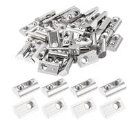 sourcing map 100Pcs M4 T Spring Nut Fastener Carbon Steel Nickel Plated Half Round Roll in Spring T Slot Nut for t-Slot Aluminum Profile 3D Printer, CNC Router 2020 Series