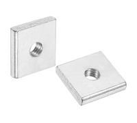 sourcing map 100Pcs M4x13mmx3mm Square Nuts, Carbon Steel Zinc Plated Coarse Thread Square Nuts Fasteners for Home Repairs and Professional Engineering, Silver