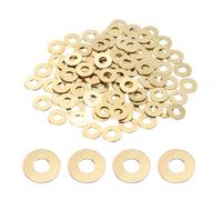 sourcing map 100Pcs M5 Brass Flat Washer, 12mm OD x 5mm ID x 1mm Thickness Metal Sealing Washers, Metric Sealing Ring Gasket for Screws Bolts Nuts