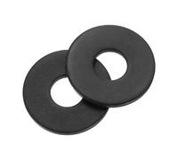 sourcing map 100Pcs M5 Flat Washer, Carbon steel 5.3mm ID x 15mm OD x 1.2mm Thick for Bolt Screw, Factories Repair, Kitchens, Shops, and Outdoor Construction, Black
