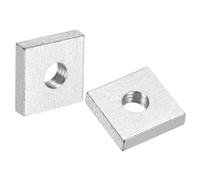 sourcing map 100Pcs M5x13mmx3mm Square Nuts, Carbon Steel Zinc Plated Coarse Thread Square Nuts Fasteners for Home Repairs and Professional Engineering, Silver