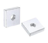sourcing map 100Pcs M5x14mmx4mm Square Nuts, Carbon Steel Zinc Plated Coarse Thread Square Nuts Fasteners for Home Repairs and Professional Engineering, Silver