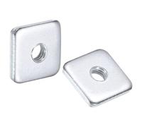 sourcing map 100Pcs M5x15mmx3mm Square Nuts, Carbon Steel Zinc Plated Coarse Thread Square Nuts Fasteners for Home Repairs and Professional Engineering, Silver