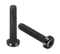 sourcing map 100Pcs M5x25mm Threaded Nylon Phillips Cross Pan Head Machine Screws Bolts Black