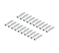 sourcing map 100Pcs M5x30mm Hex Socket Countersunk Head Self Tapping Connecting Screws Carbon Steel Furniture Confirmat Screw, Silver