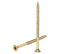 sourcing map 100pcs M5x80mm Phillips Flat Head Sheet Metal Screws, Carbon Steel Cross Drive Self Tapping Wood Screws Chipboard Screw for Sheet Metal, Wood, Color