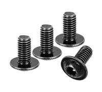 sourcing map 100Pcs M6-1x12mm Flanged Button Head Socket Cap Screws, 304 Stainless Steel Socket Drive Fasteners Bolts, Fully Thread Machine Screws, Black