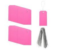 sourcing map 100Pcs Marking Tags with String, 4.7" x 2.4" Waterproof Hang Tags Attached Writable Rectangle Plastic Wires Shipping Tags for Outdoor Luggage Clothes, Pink